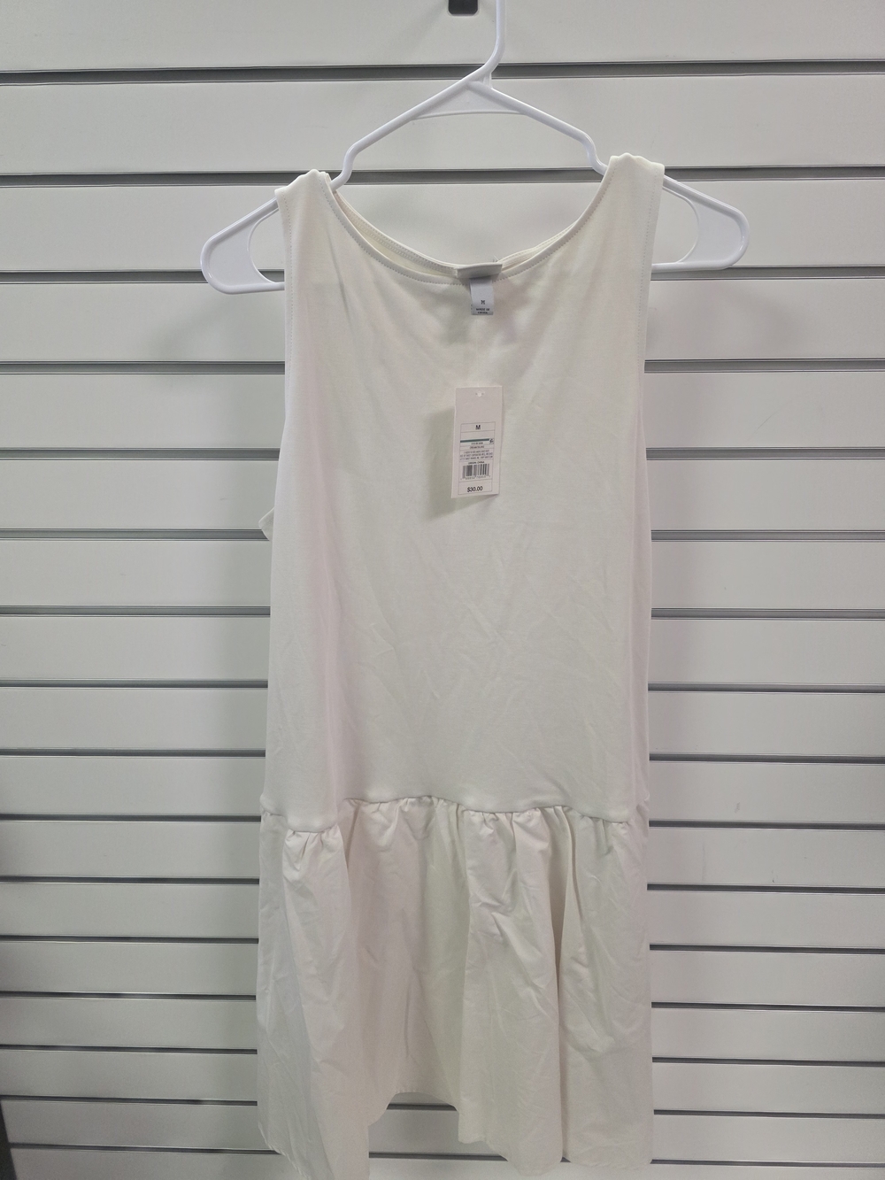 a new day White Sleeveless Dress with Ruffle Hem